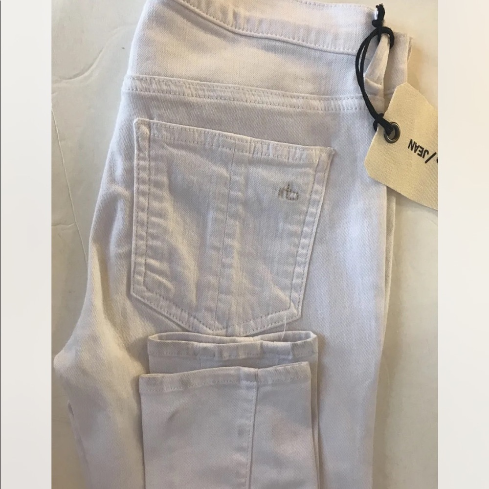 New Rag & Bone Store Exclusive Black White Jeans Women Denim Super Skinny 25 USA